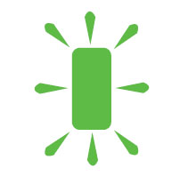 diagram showing a fast flashing light on the charger