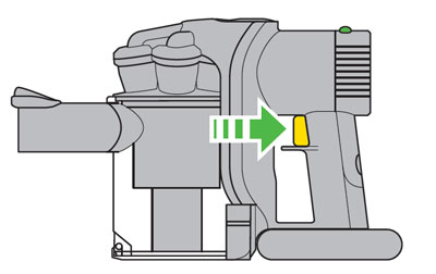 diagram showing on/off button being pressed