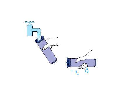diagram showing how to wash Filter A