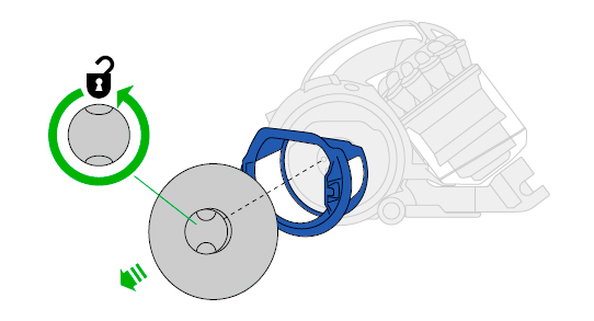 diagram showing how to remove filter B