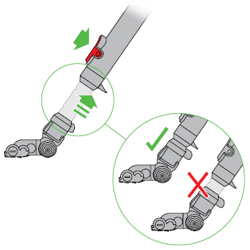Diagram of storing the floor tool step 1