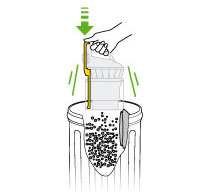 diagram showing how to empty bin