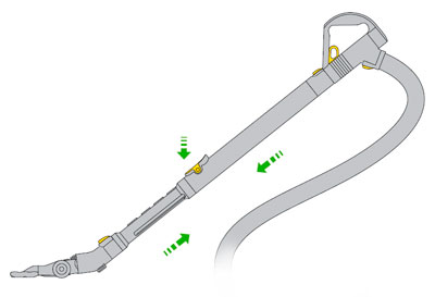 diagram showing how to collapse the extension tube