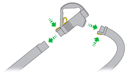 diagram showing wand and hose being removed